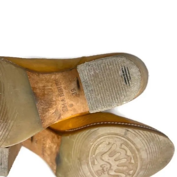 Shabbies Amsterdam Womens 39 US 8.5 Ankle Boots Cognac Tan Booties Leather 3" H - Picture 8 of 12